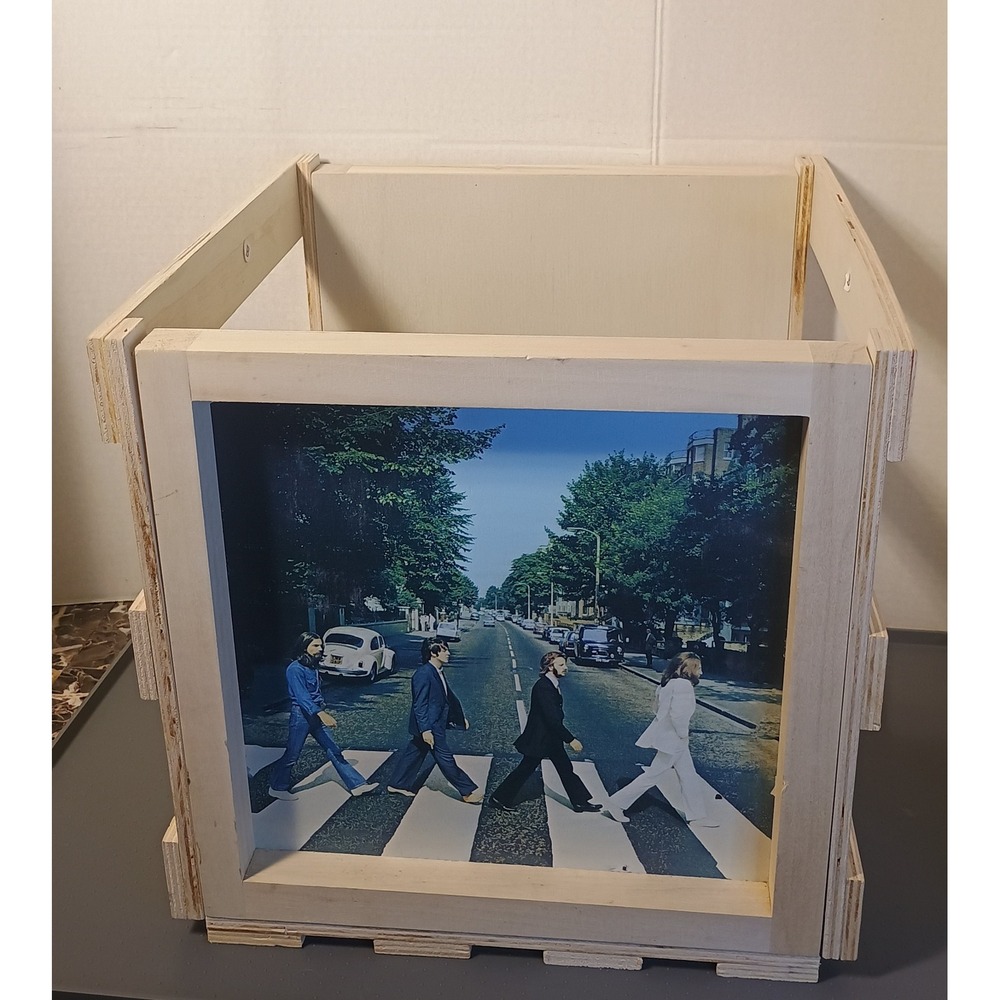 Crosley Record Crate Tan Excellent Beatles Abbey Road Wood AC1017A-AR
